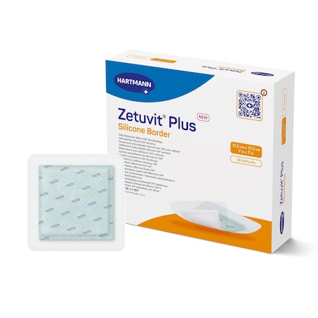 Zetuvit Plus Silicone Border Super Absorbent Dressing, 7 x 7 Inch, Sterile, 10PK 413924